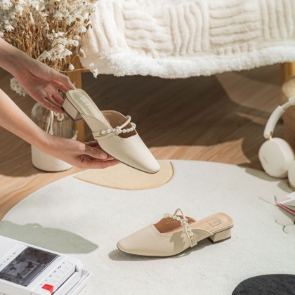 Pearl Details Muller Sandals 珍珠半拖款