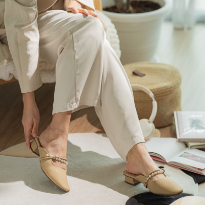 Pearl Details Muller Sandals 珍珠半拖款