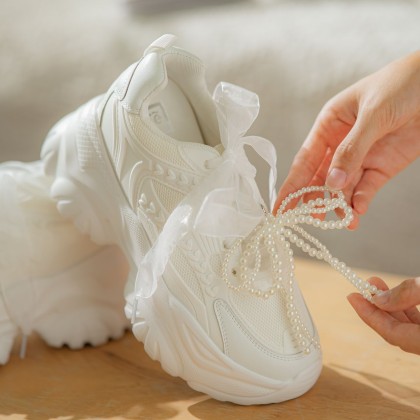 Enhanced Lovely Breathable Sneakers (Pearl) 爱心透气老爹款
